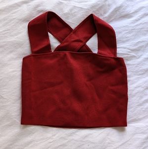 Aritzia Babaton "Torsten" Red Crop Top